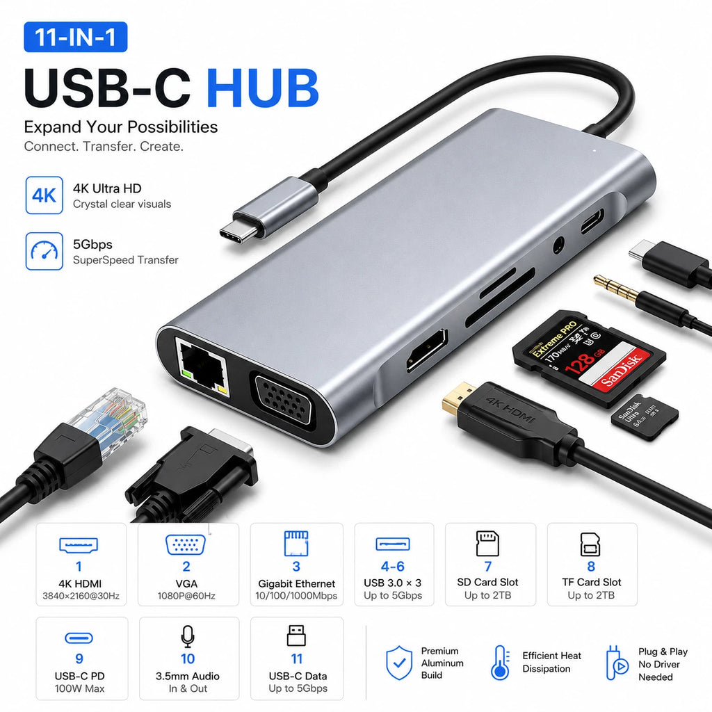 11 In 1 USB Type C Hub