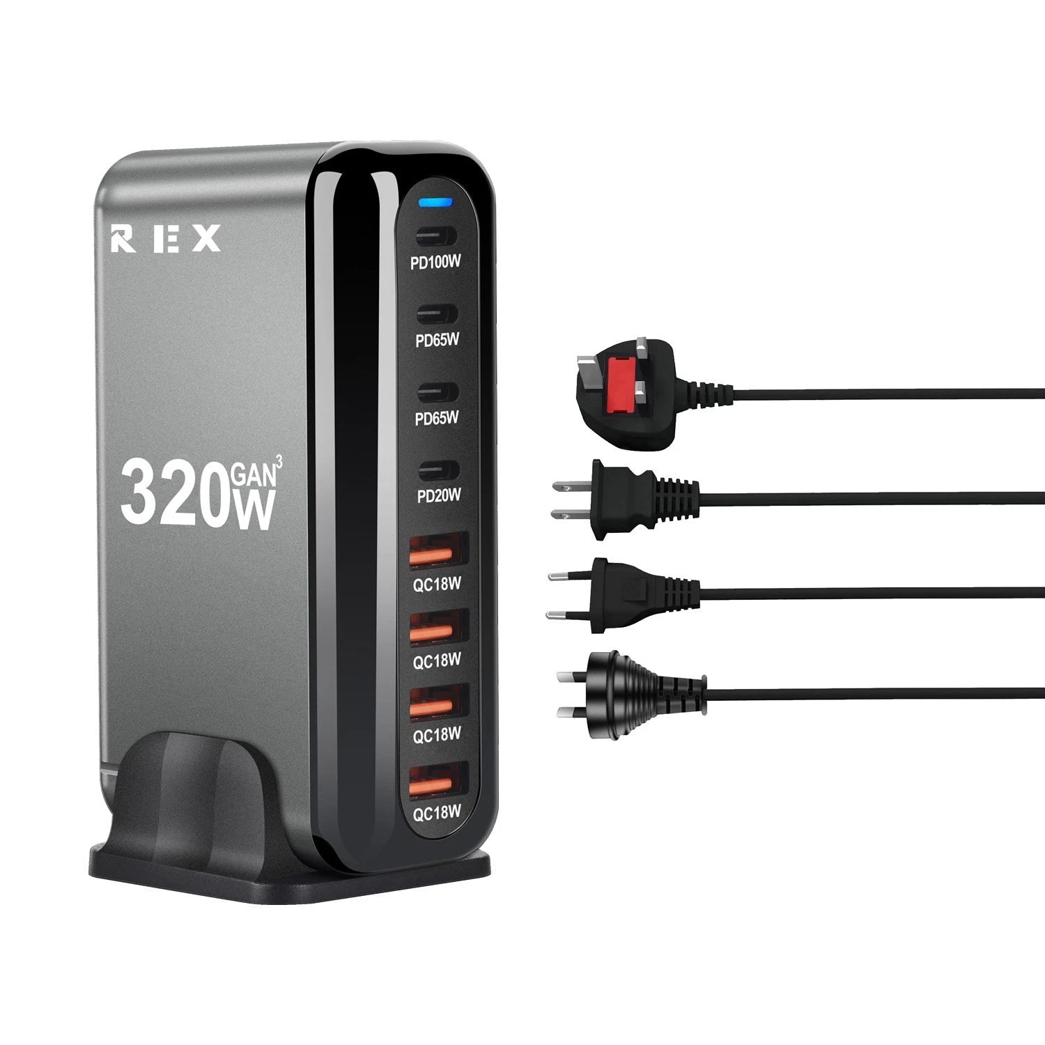 8 Port GAN 320W Charging Station