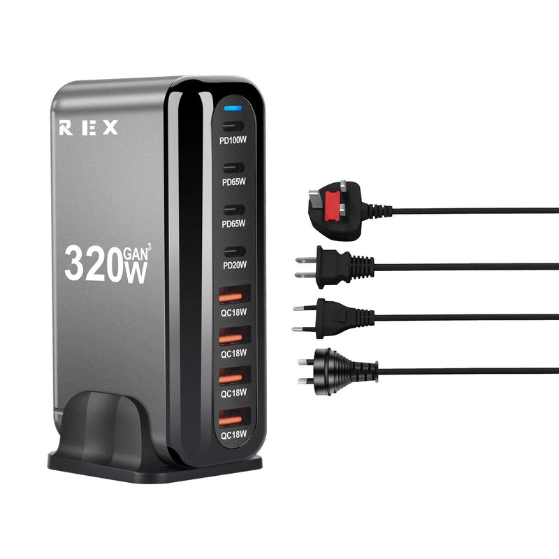 8 Port GAN 320W Charging Station