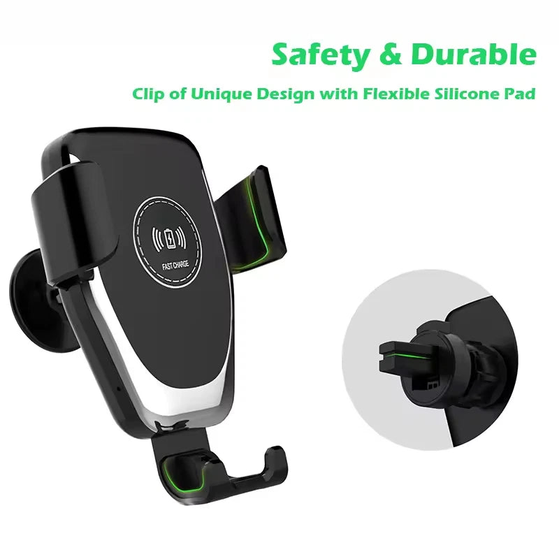 Wireless Automatic Clamping 15W Clip Car Charger