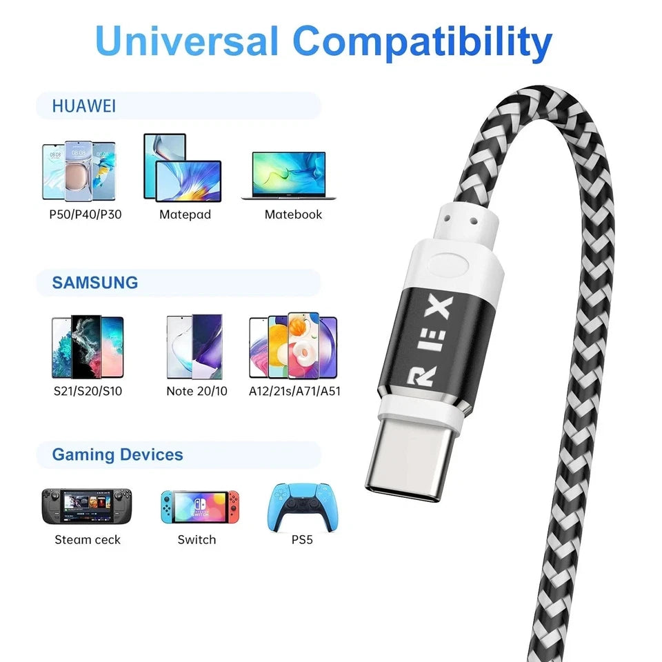 USB C to C 60W PD Braided Cable