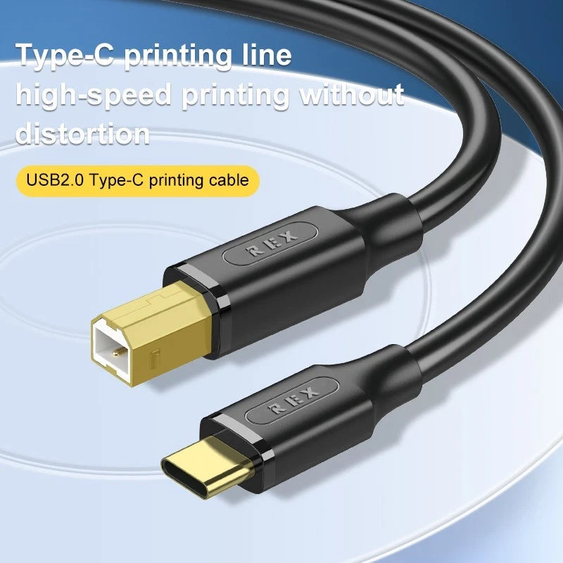 USB C to Type B Printer Cable