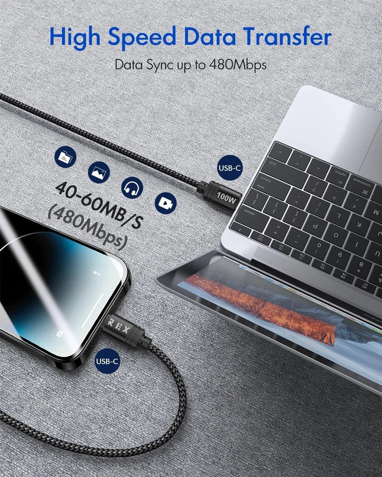 USB C to C 100W 5A Fast Charger Cable