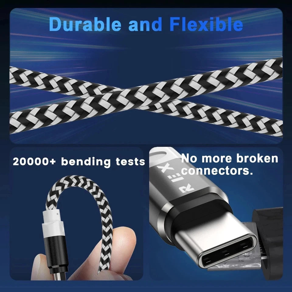 USB C to C 60W PD Braided Cable