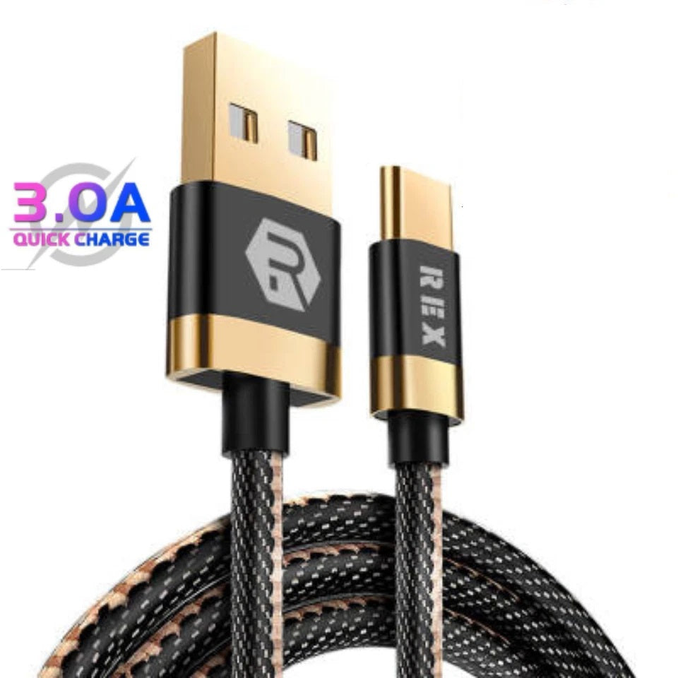 USB A to C Fast Charger Braided Cable