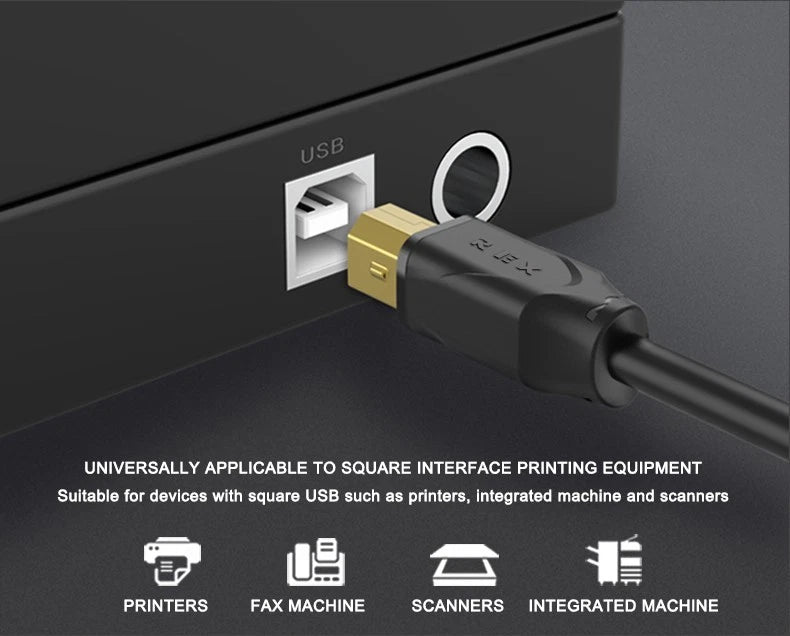 USB A to Type B High Speed Cable