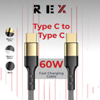USB C to C 60W PD Braided Cable