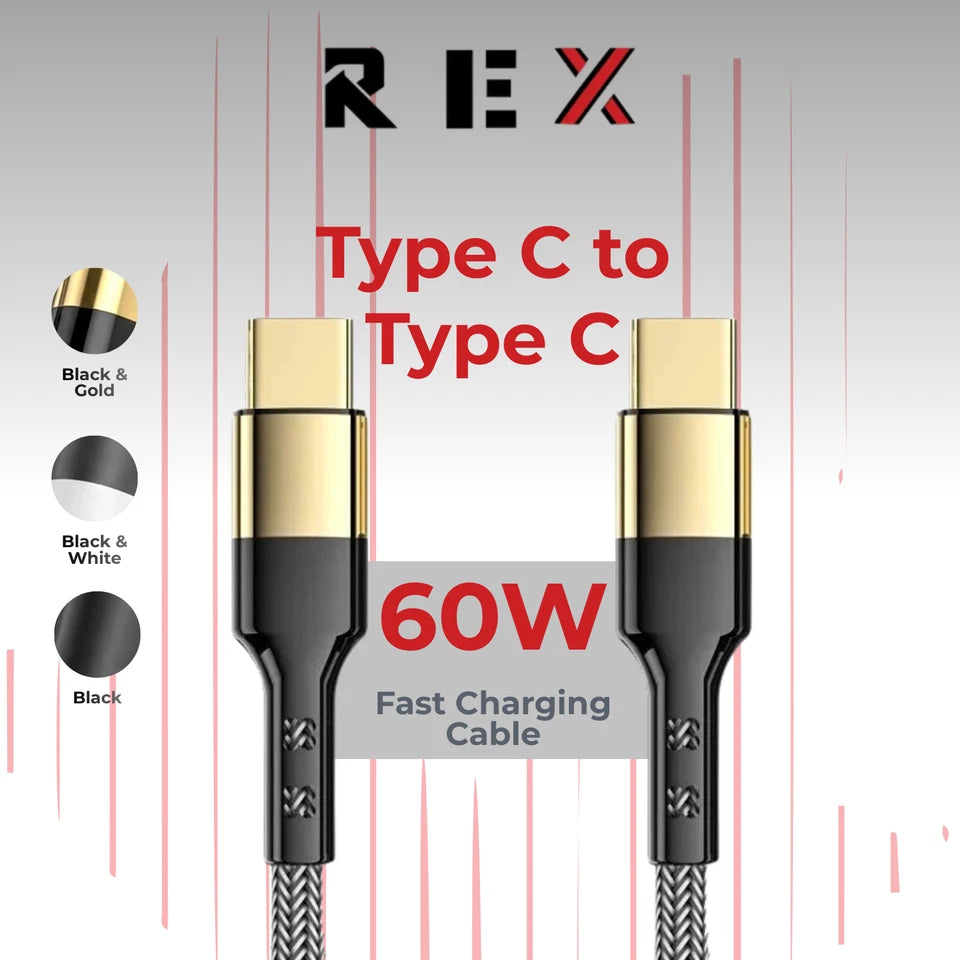USB C to C 60W PD Braided Cable