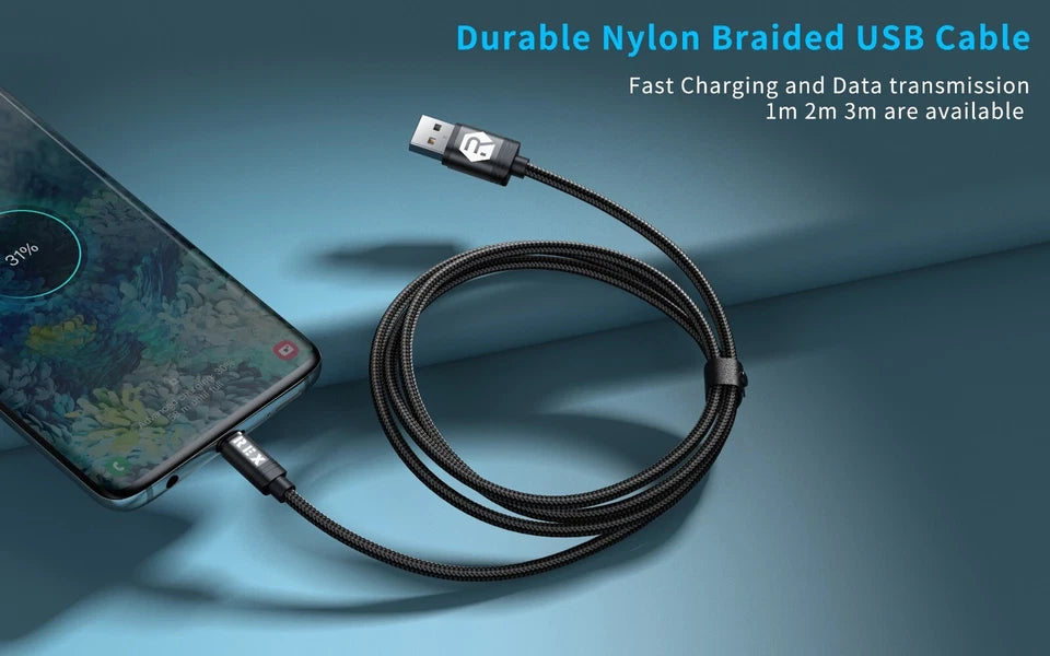 USB A to Lightning Braided Charging Cable