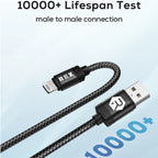 USB A to Lightning Braided Charging Cable