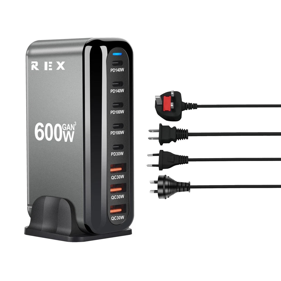 8 Port GAN 600W Charging Station