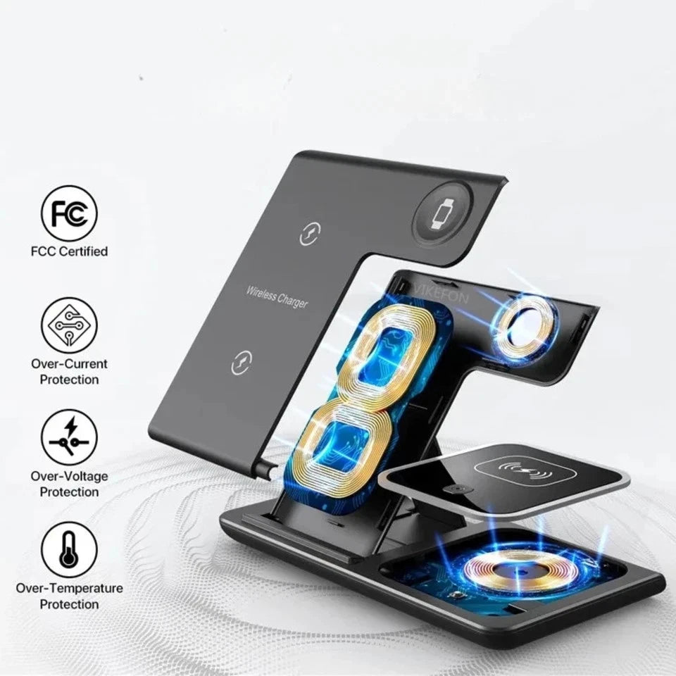 3 in 1 Fast Wireless Charger Station