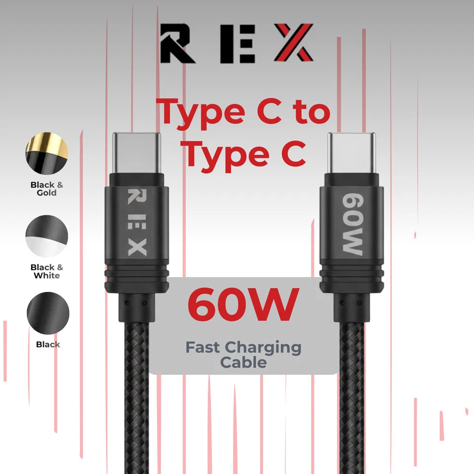USB C to C 60W PD Braided Cable
